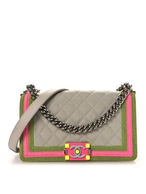 Chanel Canvas Quilted Medium Fluo Boy #336675C24B